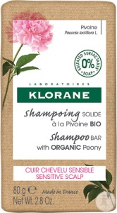 Klorane Șampon Solid Cu Bujor Scalp Sensibil Bio 80g