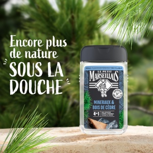 Le Petit Marseillais Gel De Duș Revigorant 4 În 1 Cu Minerale Și Lemn De Cedru Pentru Corp Față Păr Și Barbă 250ml - Img 3