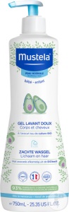 Mustela Bébé-Enfant Gel De Curățare Delicat Pentru Corp Și Păr Piele Normală Flacon Cu Pompa 750ml - Img 2