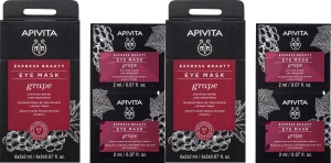 Pachet Apivita Express Beauty Mască Antirid Pentru Ochi Cu Extract De Strugure 4x2ml