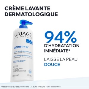 Uriage Derm-Phy Cremă Dermatologică De Curățare Pentru Toate Tipurile De Piele 500ml - Img 3
