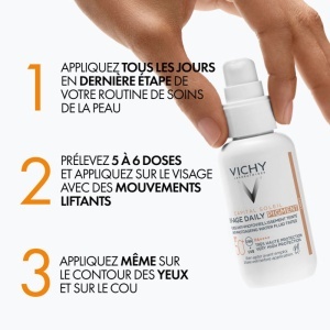 Vichy Capital Soleil UV-Age Daily Pigment Fluid Anti-Îmbătrânire Colorat SPF50+ Nuanta Light 40ml - Img 10
