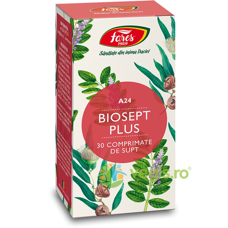 Biosept Plus A24, 30 comprimate, Fares | Farmacom