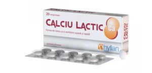 Calciu lactic 500 mg, 20 comprimate, Hyllan
