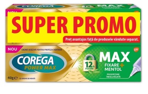 COREGA PASTA MAX FIXARE+MENTOL * 40 g 1+1 SUPER PROMO 9042