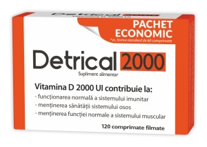 DETRICAL 2000 UI * 120 COMPRIMATE FILMATE, ZDROVIT