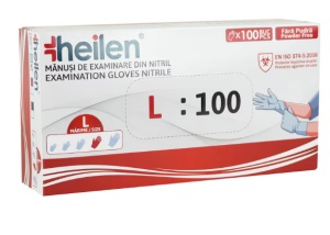 MANUSI EXAM HEILEN NITRIL NEPUDRATE ALBASTRU MAR.L * 100 BUC