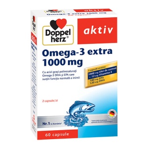 OMEGA 3 EXTRA+ULEI DE SOMON * 60 CAPSULE, DOPPELHERZ