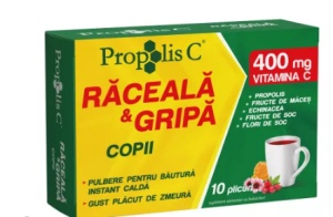 Propolis C Raceala si Gripa pentru copii, 10 plicuri, Fiterman