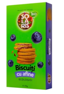 SOLARIS BISCUITI CU CREMA DE AFINE ECO * 175 G