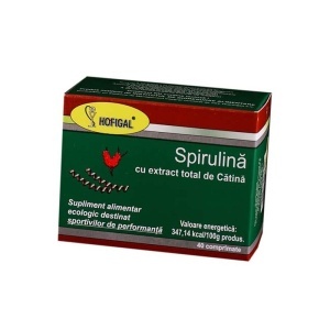 SPIRULINA CU EXTRACT DE CATINA, 40 COMPRIMATE