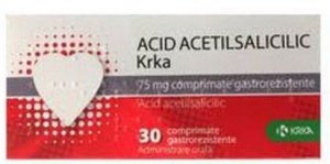 ACID ACETILSALICILIC 75 MG * 30 COMPRIMATE, KRKA
