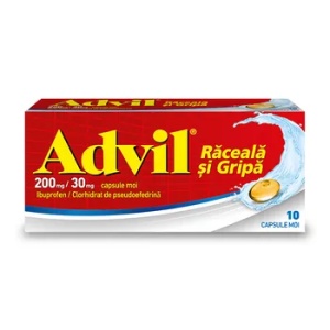 ADVIL RACEALA SI GRIPA 200 MG/30 MG * 10 CAPSULE MOI