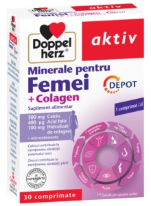 AKTIV MINERALE PENTRU FEMEI+COLAGEN DEPOT * 30 COMPRIMATE, DOPPELHERZ