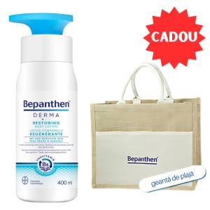 BEPANTHEN DERMA LOTIUNE REPARATOARE PENTRU CORP * 400 ML+GEANTA PLAJA CADOU 4129