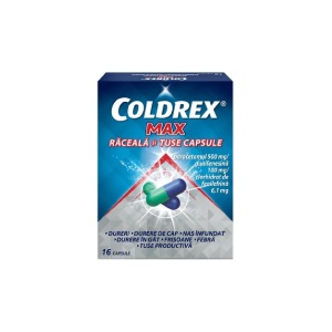 Coldrex Max Raceala si Tuse. 16 capsule, Perrigo
