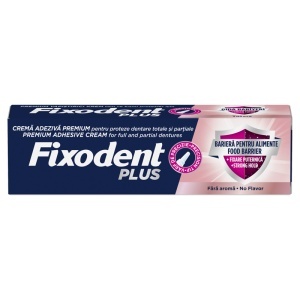 FIXODENT PLUS FOOD BARRIER PASTA ADEZIVA * 40 G