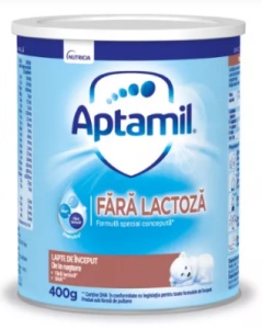 Lapte praf fara lactoza, + 0 luni, 400 g, Aptamil