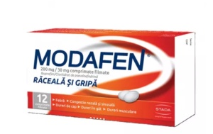 Modafen raceala si gripa, 200 mg/30mg, 12 comprimate