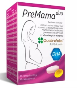 Premama Duo, 30 comprimate + 30 capsule moi, Alkaloid