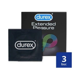PREZERVATIVE DUREX EXTENDED PLEASURE , 3 BUCATI