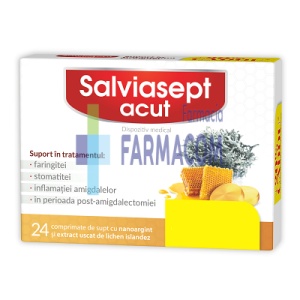 Salviasept Acut fara zahar, 12 comprimate, Zdrovit