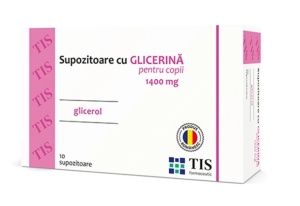SUPOZITOARE GLICERINA COPII 1400 MG * 10 SUPOZITOARE, TIS