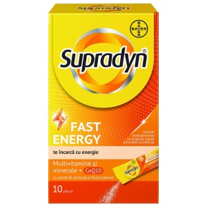 SUPRADYN FAST ENERGY COENZIMA Q10, 10 PLICURI ORODISPERSABILE