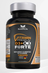 VITAMIN D3+K2 FORTE PREMIUM 5000 UI D3 + 100 mcg K2 MK-7 * 60 CAPSULE MOI, BOOST4LIFE 0412