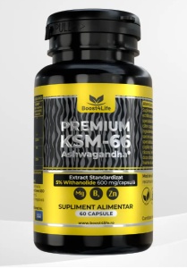 ASHWAGANDHA KSM-66 PREMIUM 600 MG * 60 CAPSULE VEGANE, BOOST4LIFE 0351