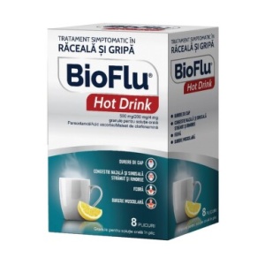 BIOFLU HOT DRINK 500 MG/200MG/4MG * 8 PLICURI