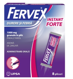 FERVEX DURERE SI FEBRA INSTANT FORTE 1000 MG * 8 PLICURI