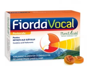 Fiorda Vocal cu aroma de portocale, 30 comprimate