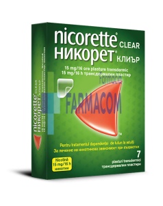 NICORETTE CLEAR 15MG/16 ORE * 7 PLASTURI