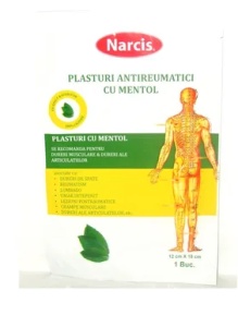 Plasture cu mentol antireumatic 12 x 18 cm, 1 buc., Narcis