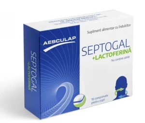 Septogal cu Lactoferina, 18 comprimate de supt, Aesculap
