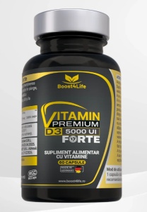 VITAMIN D3 FORTE PREMIUM 5000 UI * 60 CAPSULE MOI, BOOST4LIFE 0450