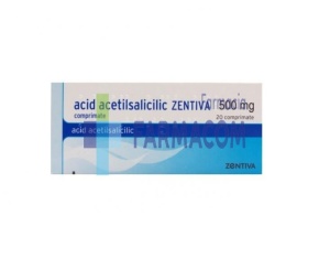Acid Acetilsalicilic, 500 mg, 20 comprimate, Zentiva