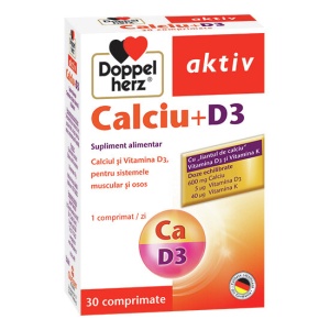 AKTIV CALCIU + VITAMINA D3 * 30 COMPRIMATE, DOPPELHERZ