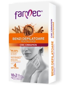 BENZI DEPILATOARE PENTRU FATA CU SCORȚIȘOARA CHIC CINNAMON FARMEC * 20 BUC 8400