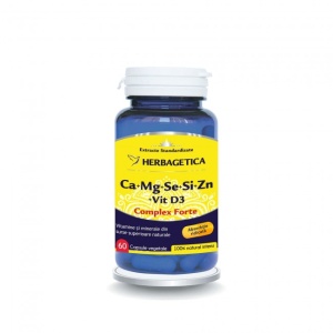 CA+MG+SE+SI+ZN CU VITAMINA D3 * 60 CAPSULE, HERBAGETICA