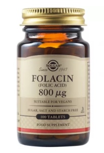 FOLACIN ACID FOLIC 800 MCG * 100 TABLETE SOLGAR