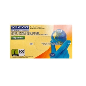 MANUSI EXAMINARE NITRIL ALBASTRU NEPUDRATE TOP GLOVE MARIMEA L*100BUC