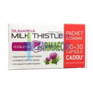 MILK THISTLE SILIMARINA 1000 MG + COLINA * 90 CAPSULE + 30 CAPSULE CADOU, ZDROVIT