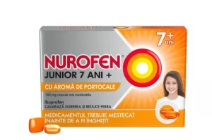 NUROFEN JUNIOR 7 ANI + PORTOCALE * 12 CAPSULE MOI MASTICABILE RECKIT