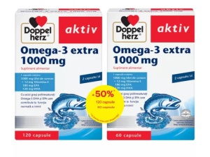 OMEGA 3 EXTRA+ULEI DE SOMON*120 CAPSULE+60 CAPSULE CADOU DOPPELHERZ