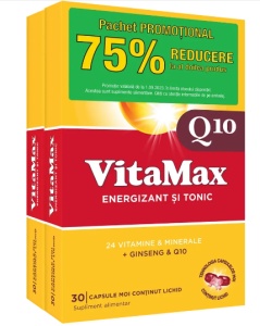 PACHET VITAMAX Q10 * 30 CAPSULE MOI 1+1 75% REDUCERE AL DOILEA PRODUS