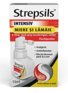 STREPSILS INTENSIV SPRAY MIERE SI LAMAIE * 15 ML
