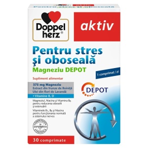 AKTIV PENTRU STRES SI OBOSEALA MAGNEZIU 400 DEPOT * 30 COMPRIMATE, DOPPLERHERZ