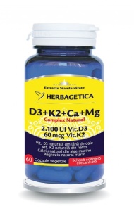 COMPLEX NATURAL D3+K2+CA+MG * 60 CAPSULE, HERBAGETICA